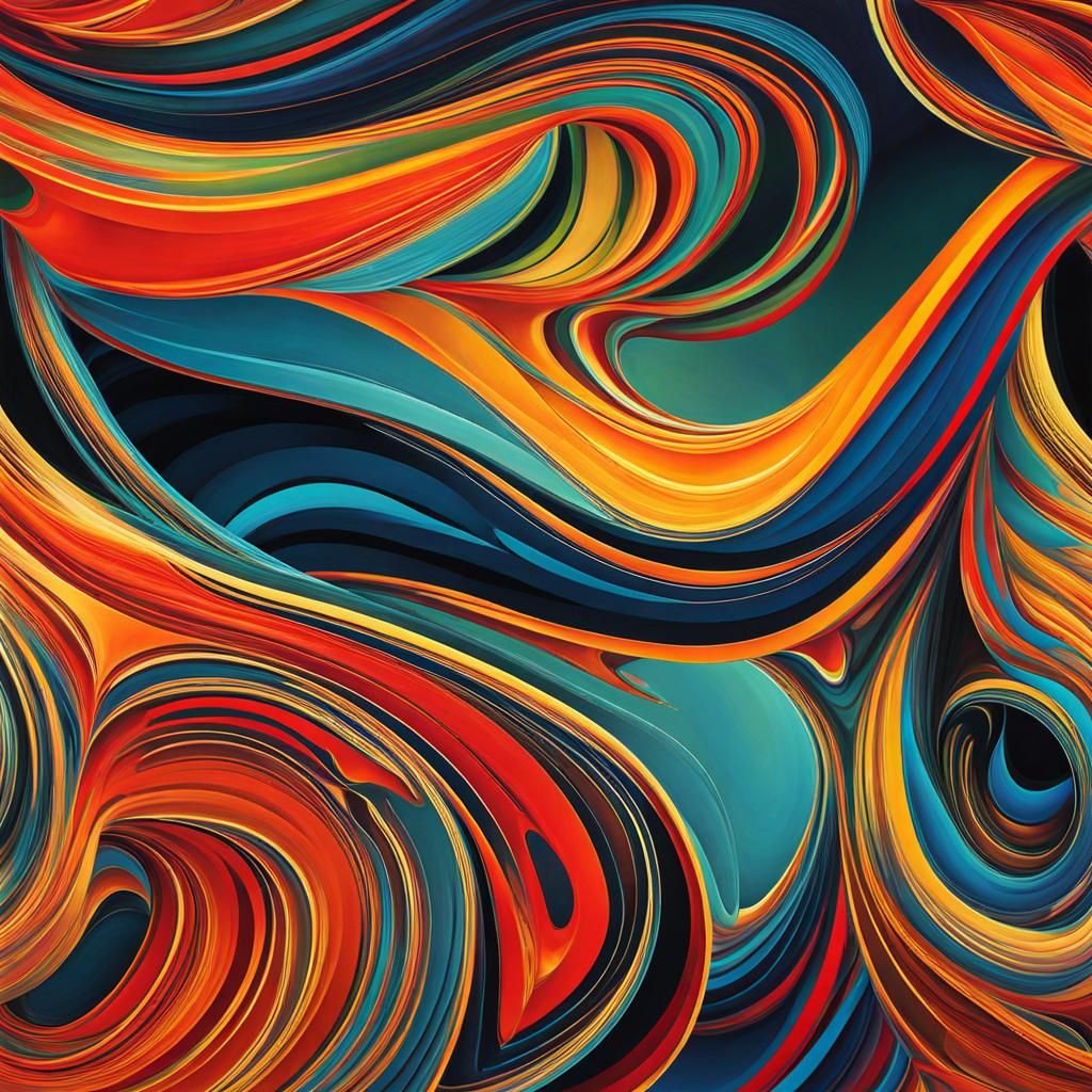 Abstract Art with Complementary Colors and Fine Details