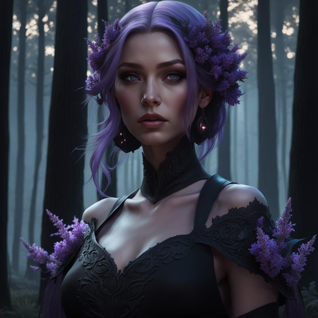 Girl Fades Into Forest: Hyperdetailed Concept Art