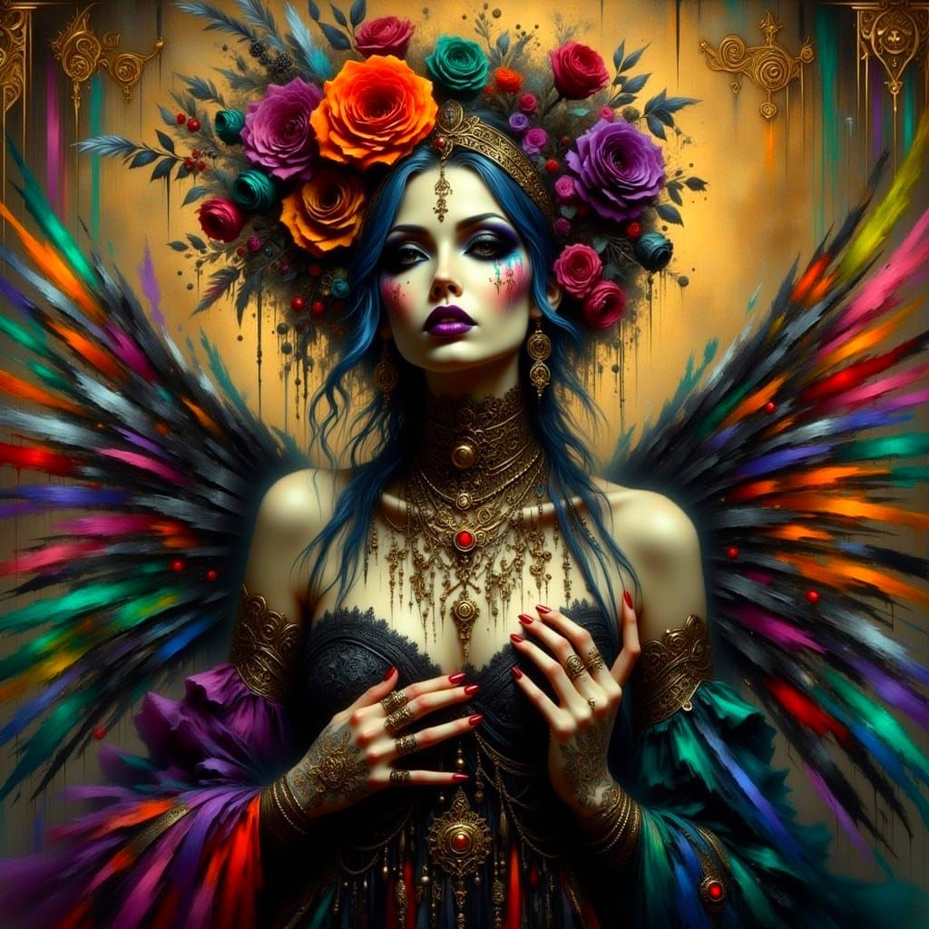 Gothic Goddess Radiates Beauty in a Hazy Atelier