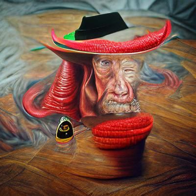 Hyperrealistic Devil with Sombrero Oil Painting