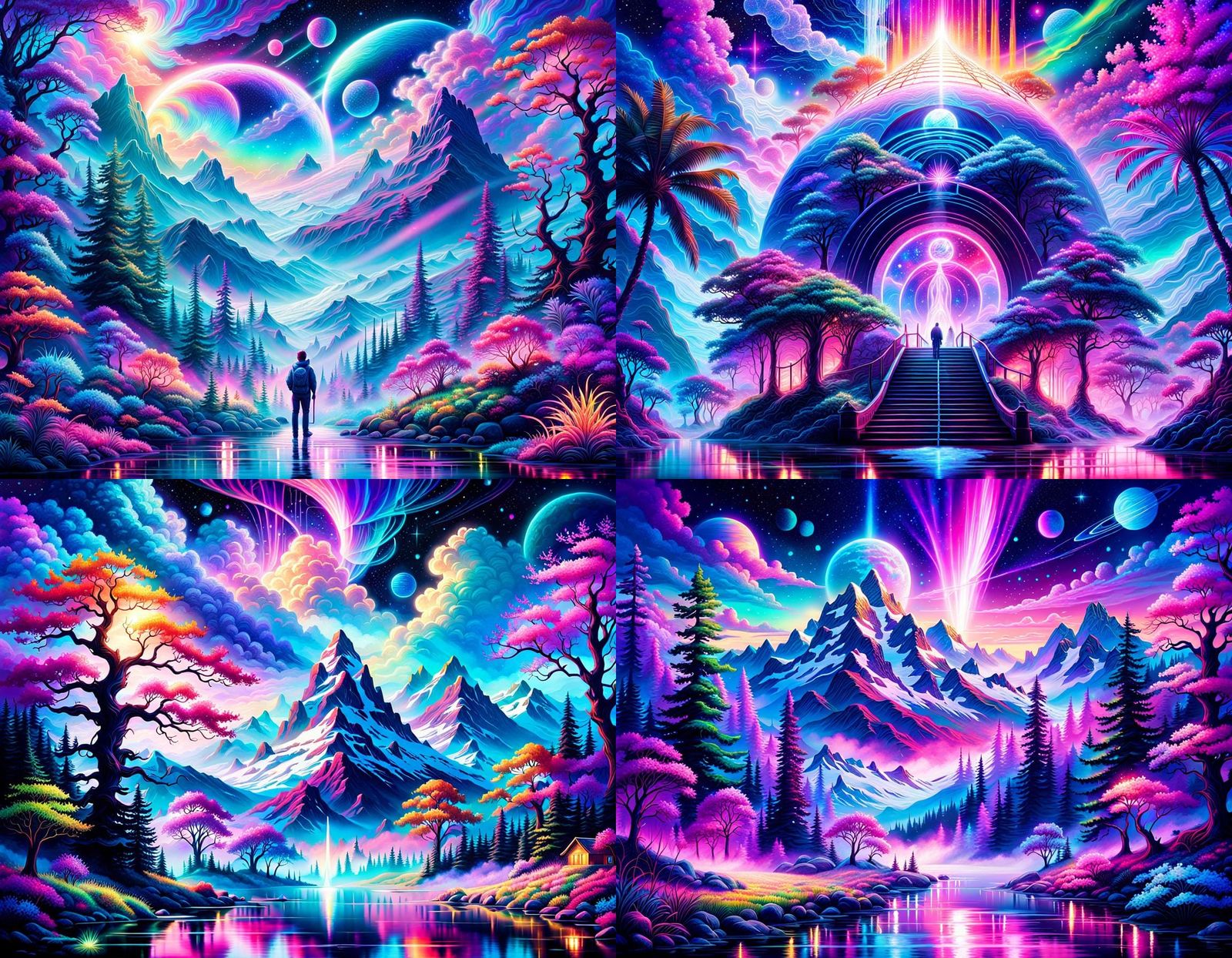 fantasy nights 8k resolution holographic astral cosmic illus...