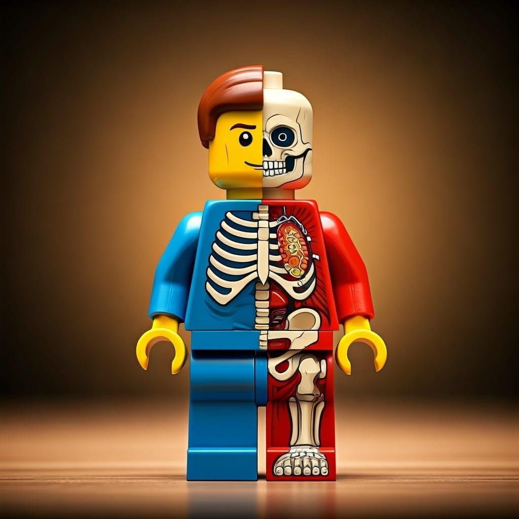 Lifesize LEGO Minifig Anatomy Exposed in Vivid Color