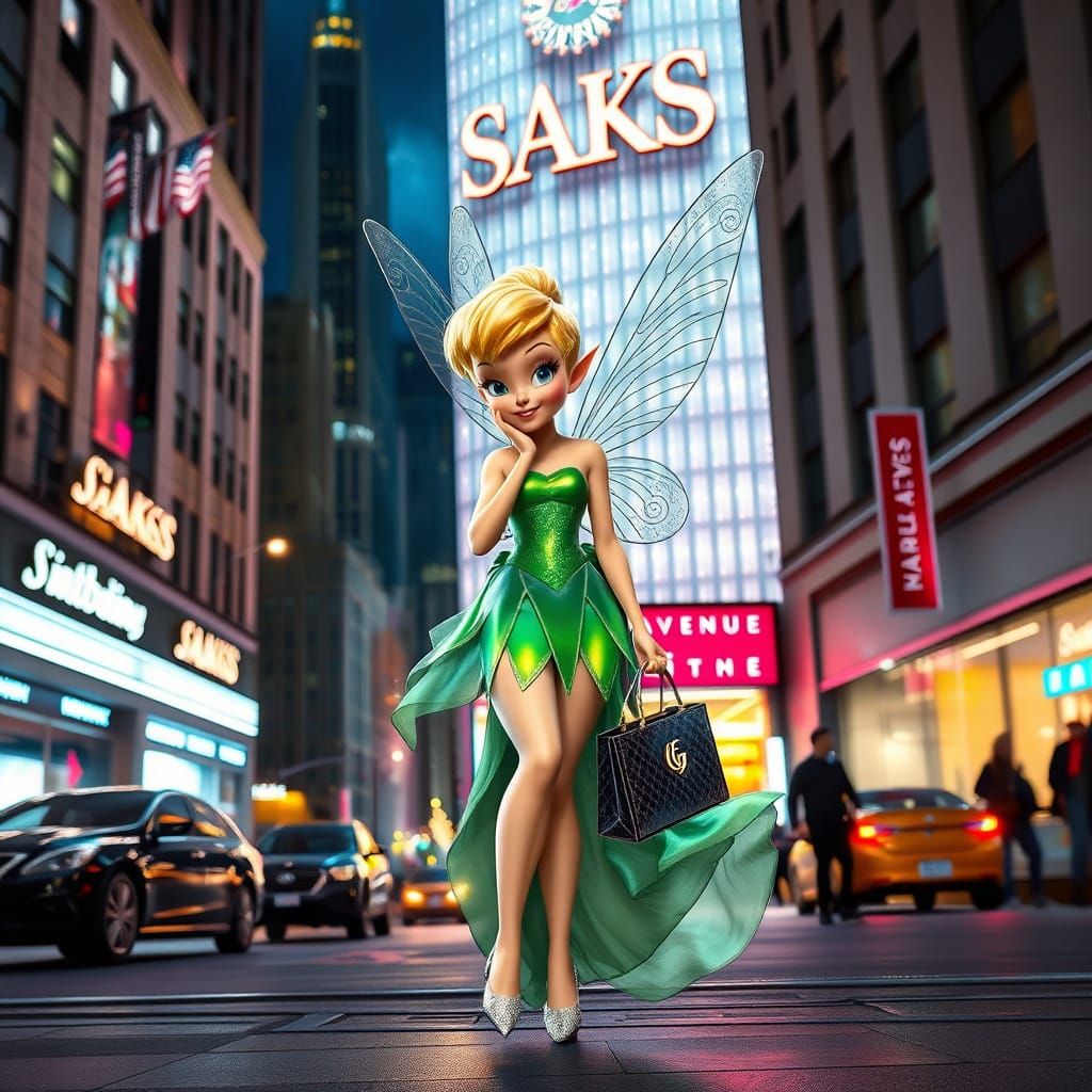 Tinker Bell Shops Under New York City's Vibrant 5th Avenue L...