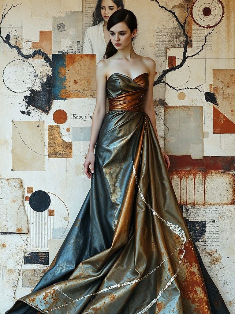 Abstract Portrait in Encaustic Wax Mixed Media Style