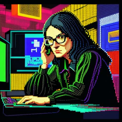 Pixelated Man in Retro Digital Art Style