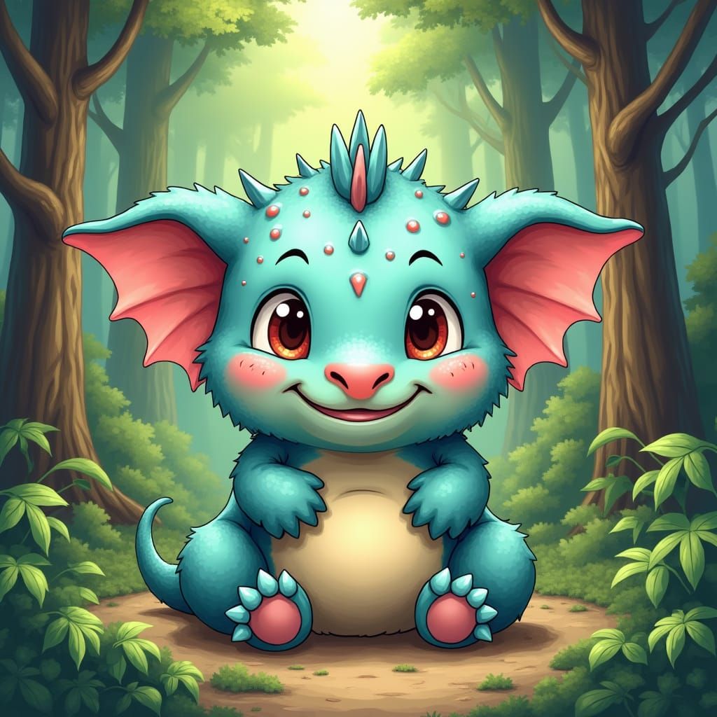 Baby Sully in Prehistoric Forest, Chibi Art