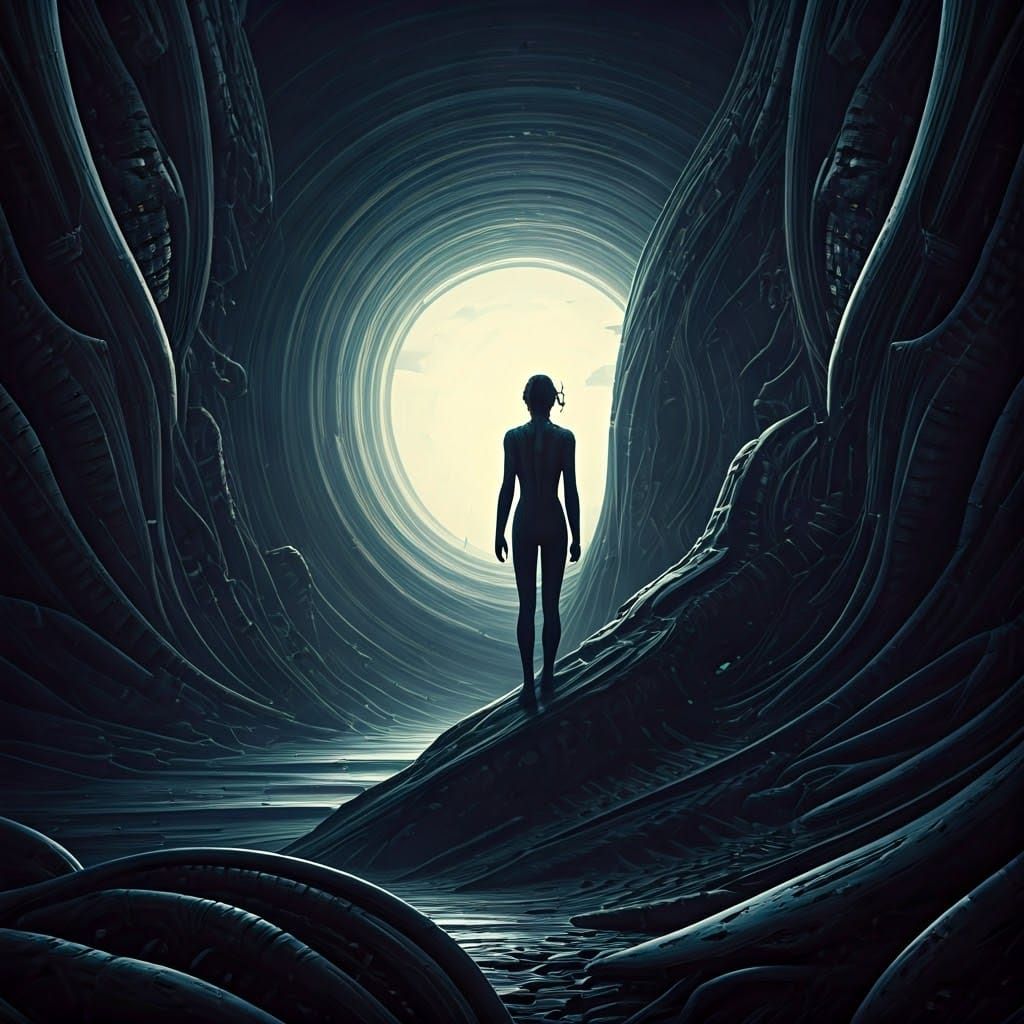 Dramatic Philosophical Concept in Surrealist Style