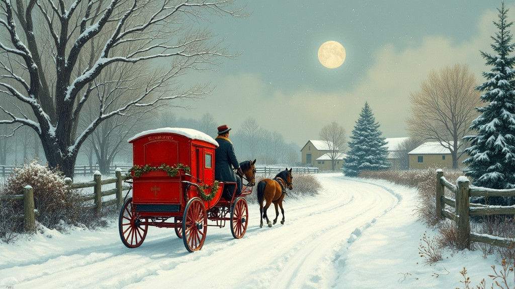 Winter Carriage Ride in Rural Landscape