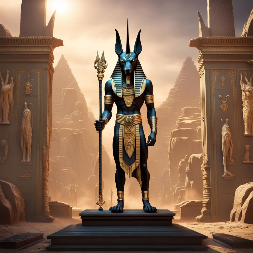 Anubis: God of Death in Detailed Matte Painting