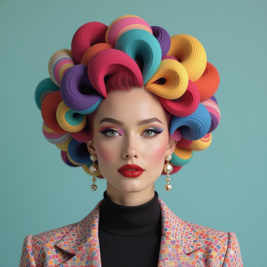 Geometric Hair Sculpture Inspired by Abstract Art