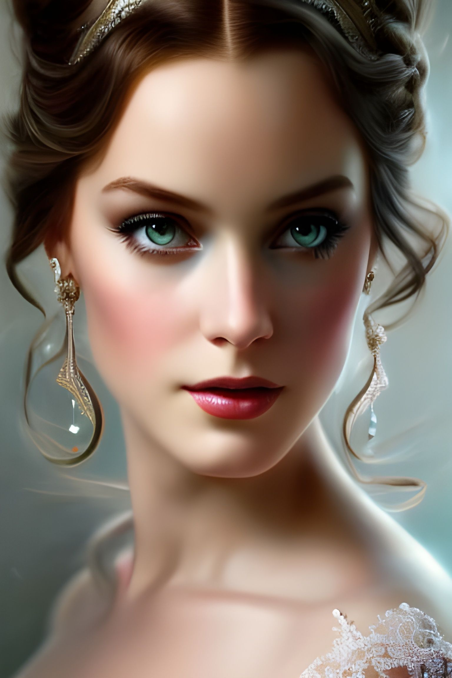 Hyperrealistic Nature Goddess as French Maid Princess