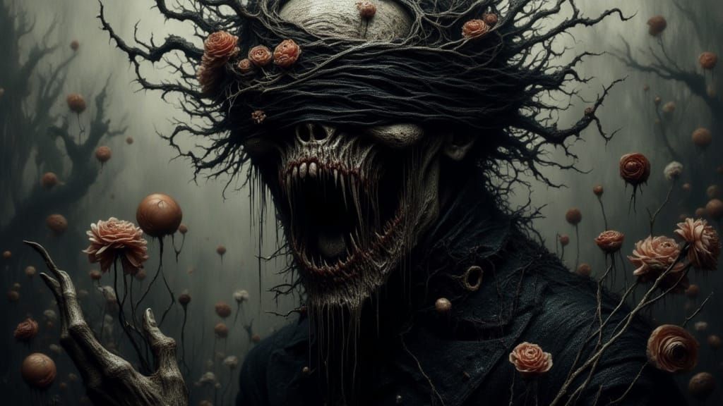 Horrific Blind Grim Reaper in Decayed Garden