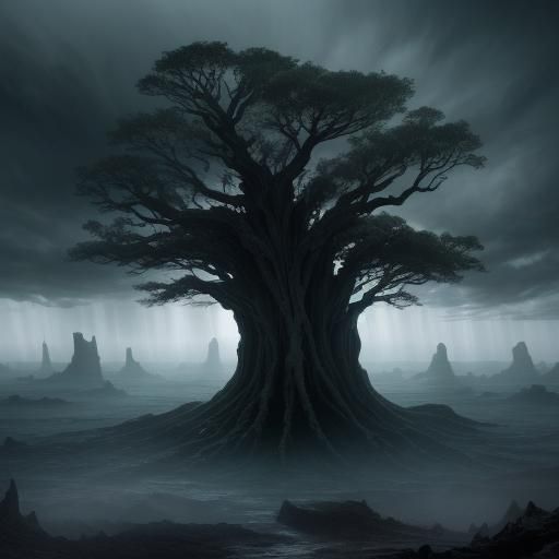 Mystifying Tree in Petrified Forest Concept Art