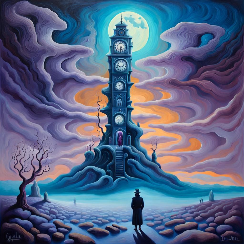 Surreal Oil Painting of Gosictic Verderkum in Dreamscape