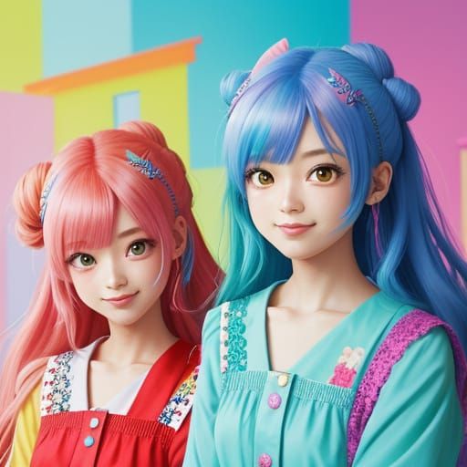 Anime Girls in House Concept Art