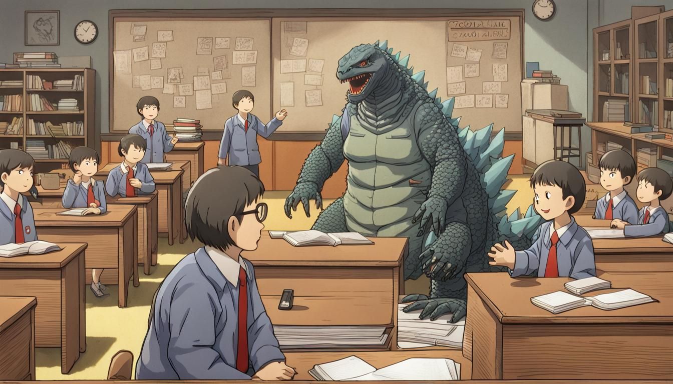 Godzilla School Teacher with Extra Limbs