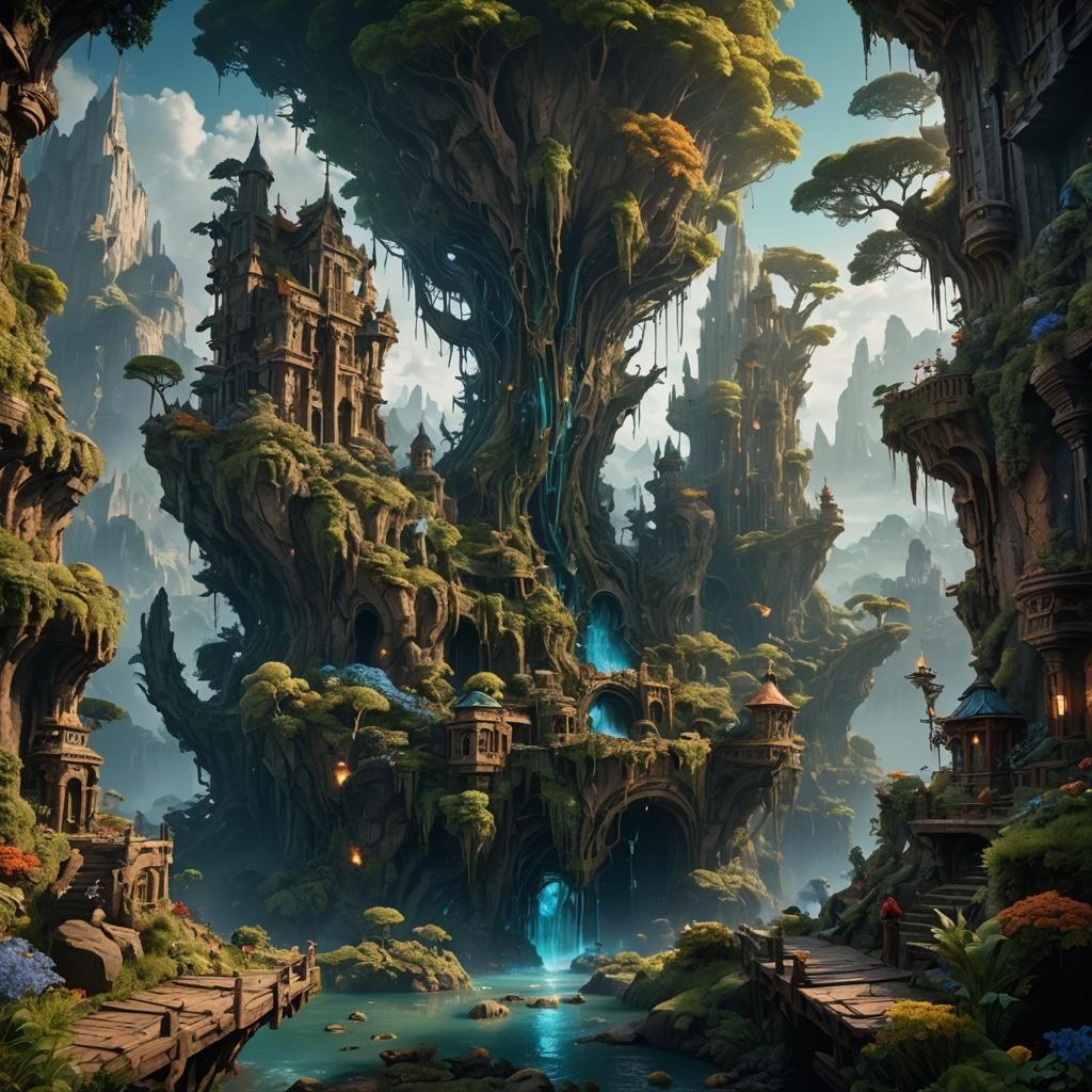 Detailed Matte Painting of Gaia in Fantasy Art Style
