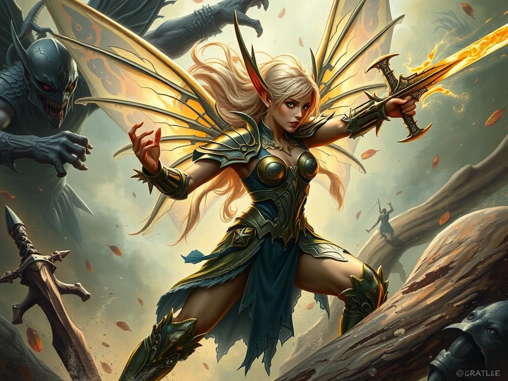 Elven Warrior in Mystical Realm