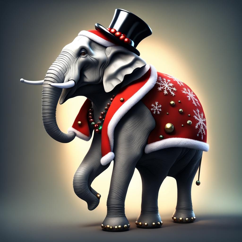 Mech-Empowered Elephant with Cybernetic Implants, 3D Render