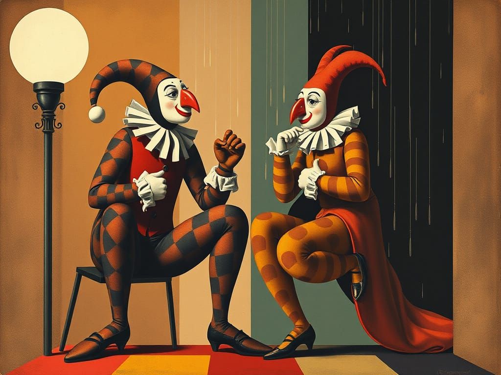 Harlequins Coin Pointless Games: Comical Art