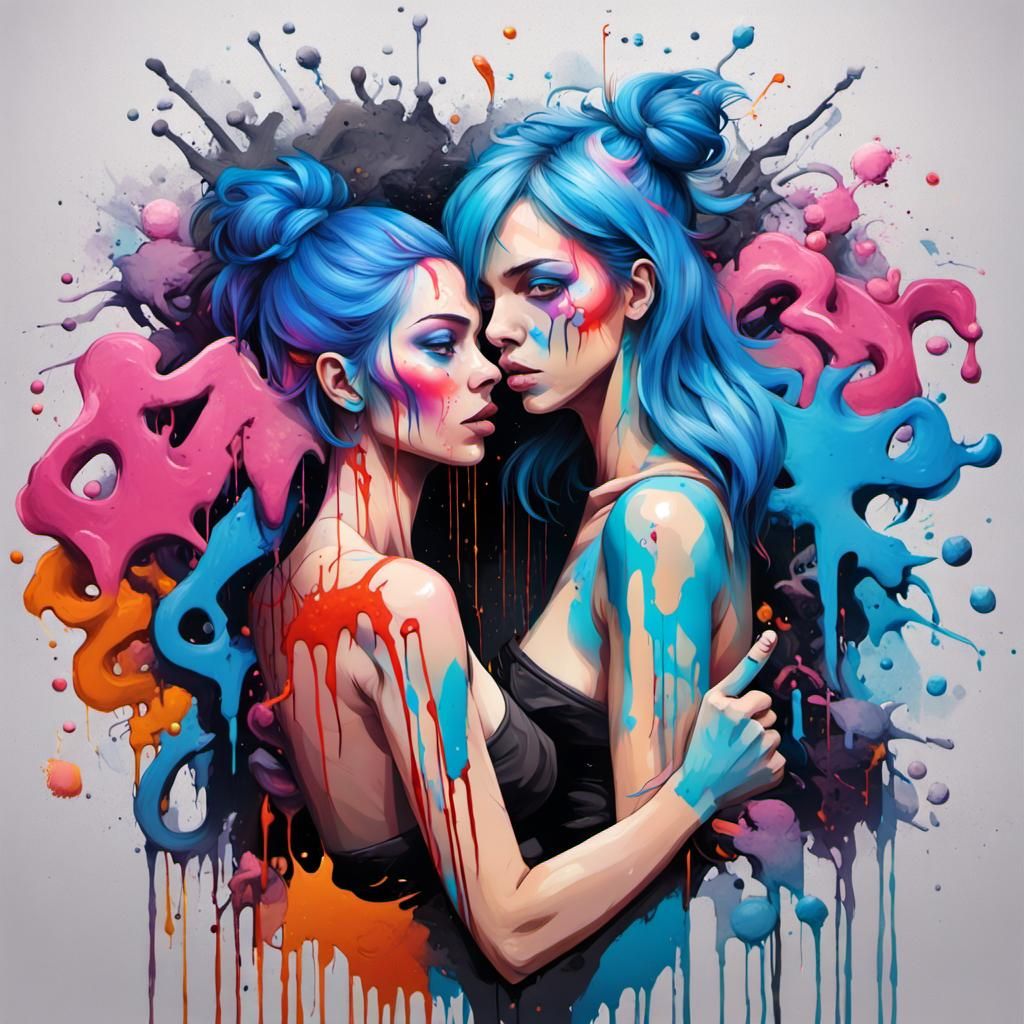 Colorful Graffiti Art with Melting Effects