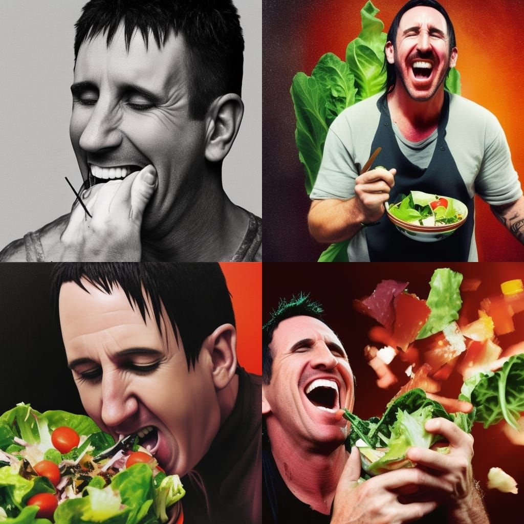 Trent Reznor Laughing: Hyperrealistic Splash Art Portrait