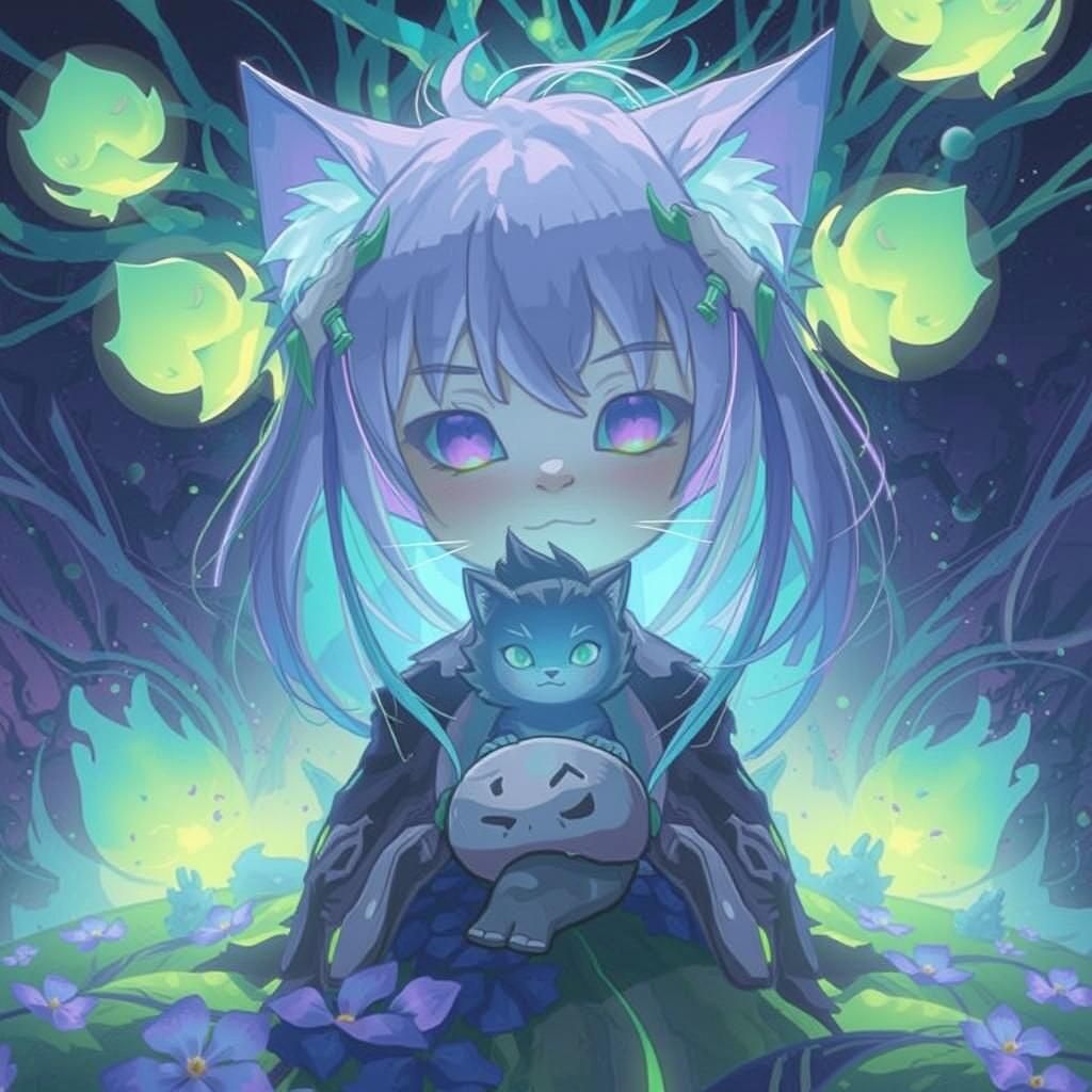 Mystical Cat on Ancient Root: Matte Painting