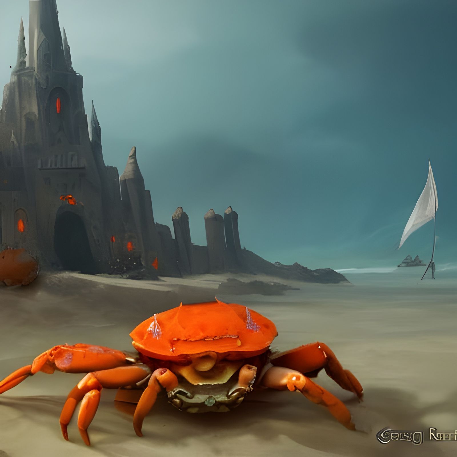 Sand castle of the crab