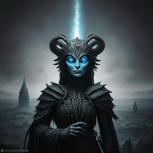 Dark Hyperrealistic Girl in Nightmarish Setting