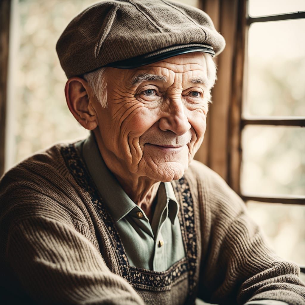 Warm and Inviting Portrait of Senior Adult