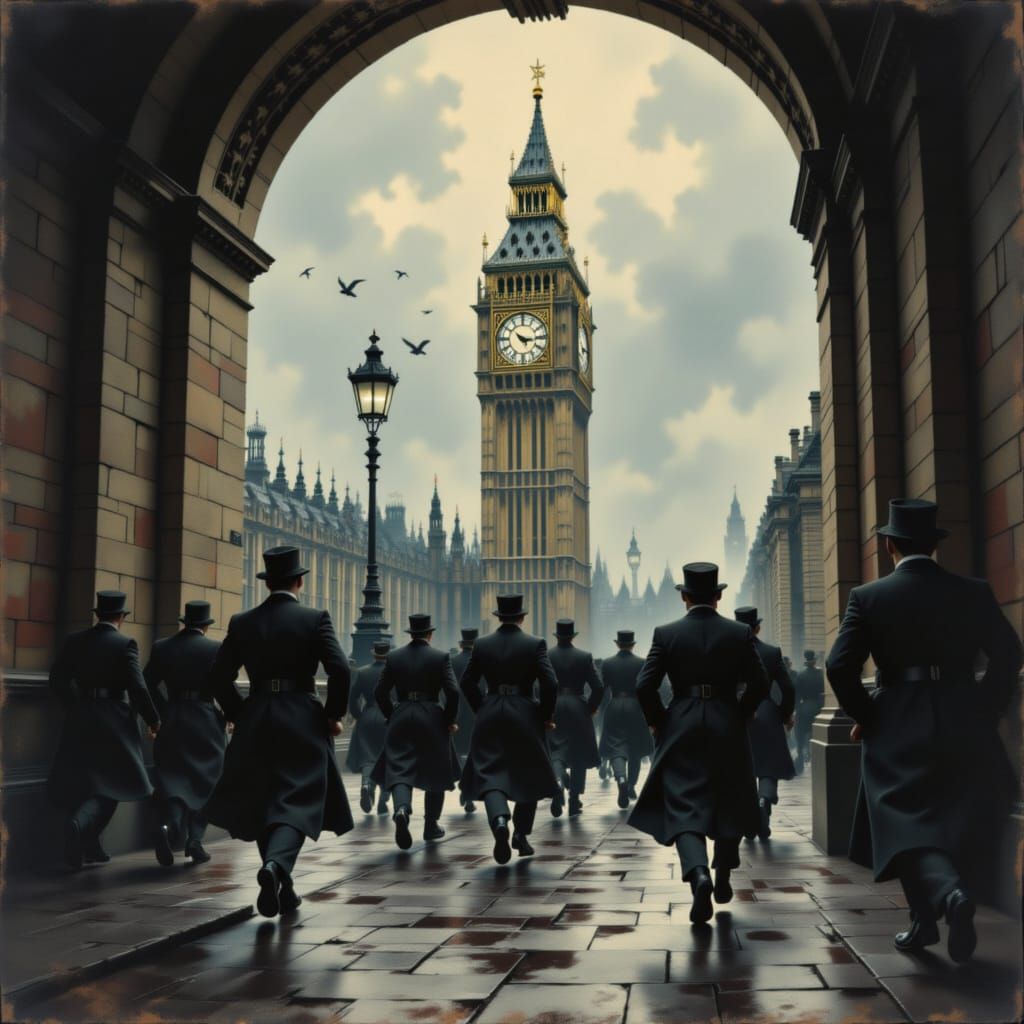 1943 London Civilians Flee to Shelter Beneath Big Ben