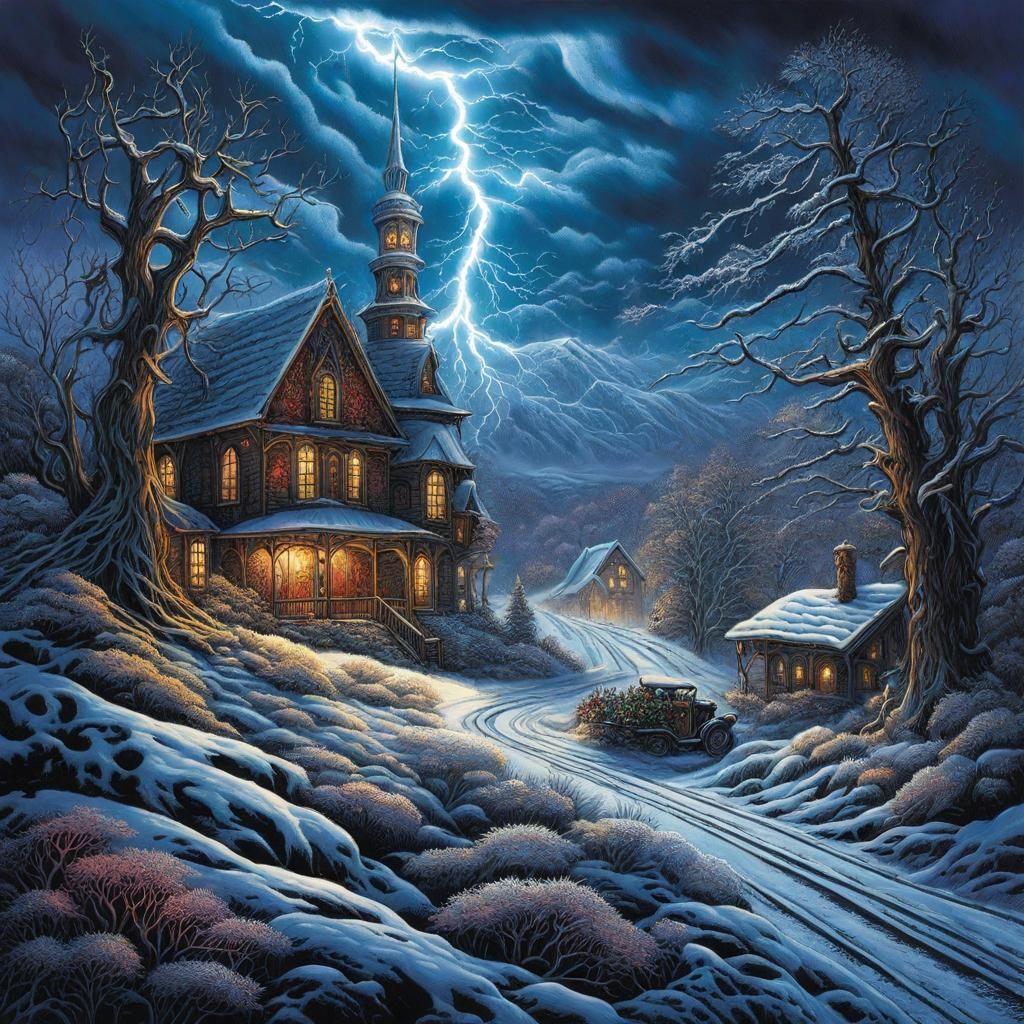 Chaotic Seasonal Landscape in Gothic Style