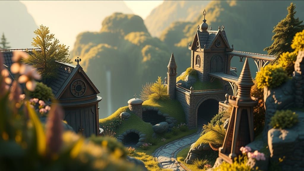 Ethereal Miniature Realm in Vibrant HDR