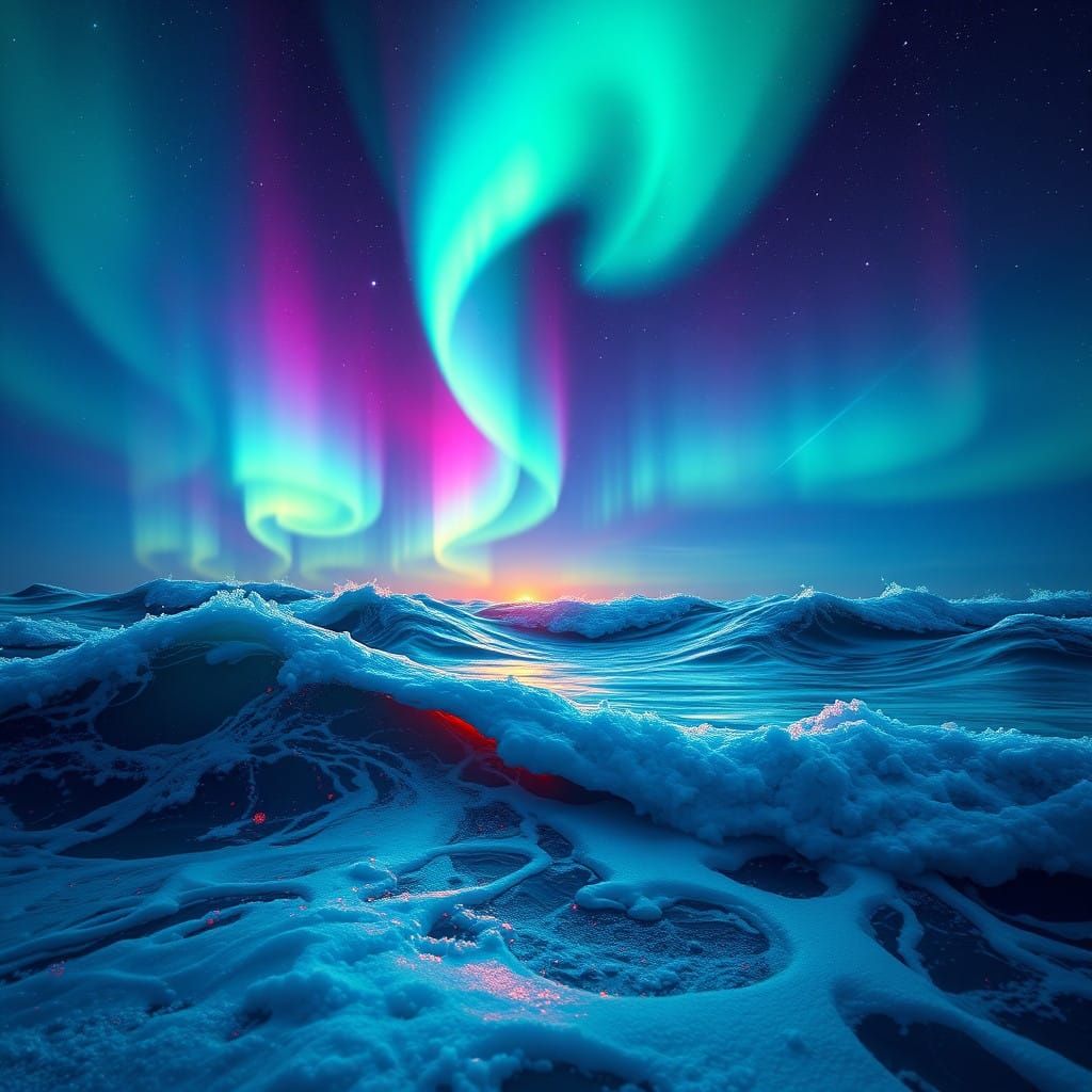 Northern Lights Ocean in Unreal Engine 5 Style