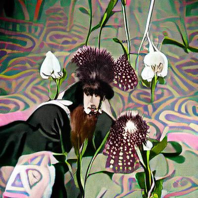 Psychedelic Victorian Orchids in Beardsley Style