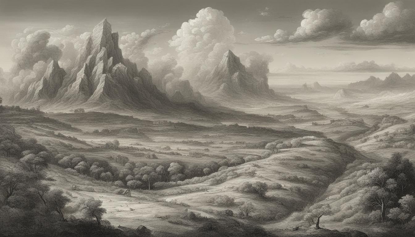 Belligerent Landscape in Print Style