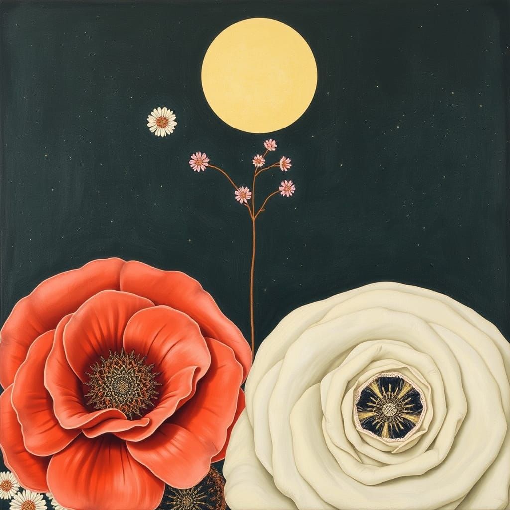 Surreal Portrait with Abstract Geometric and Minimalist Elem...