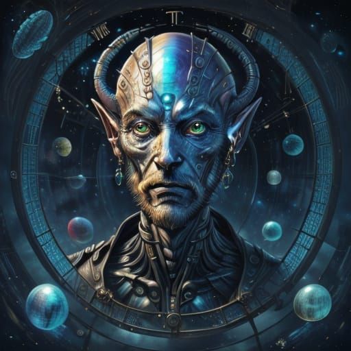 Interdimensional Meeting of Alien Species: Digital Art