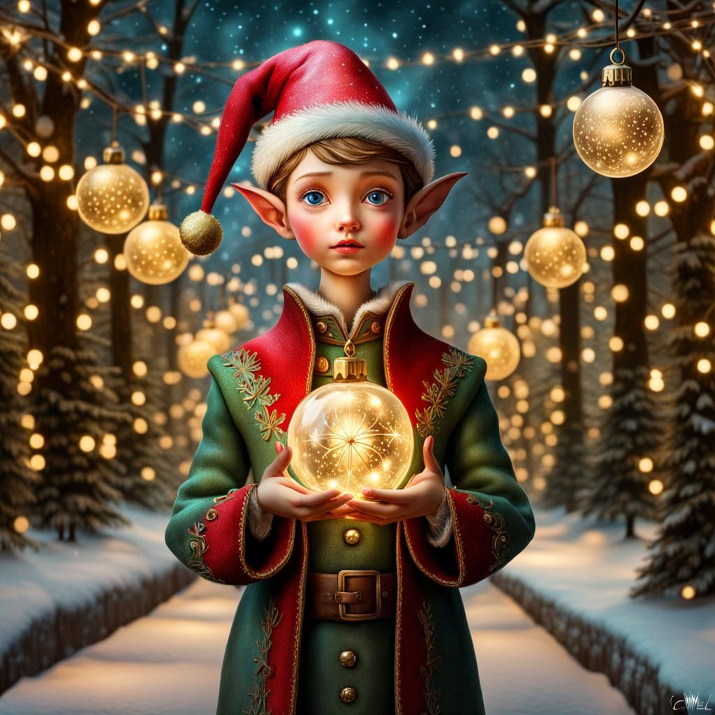 Intricate Christmas Elf in Detailed 3D Digital Art