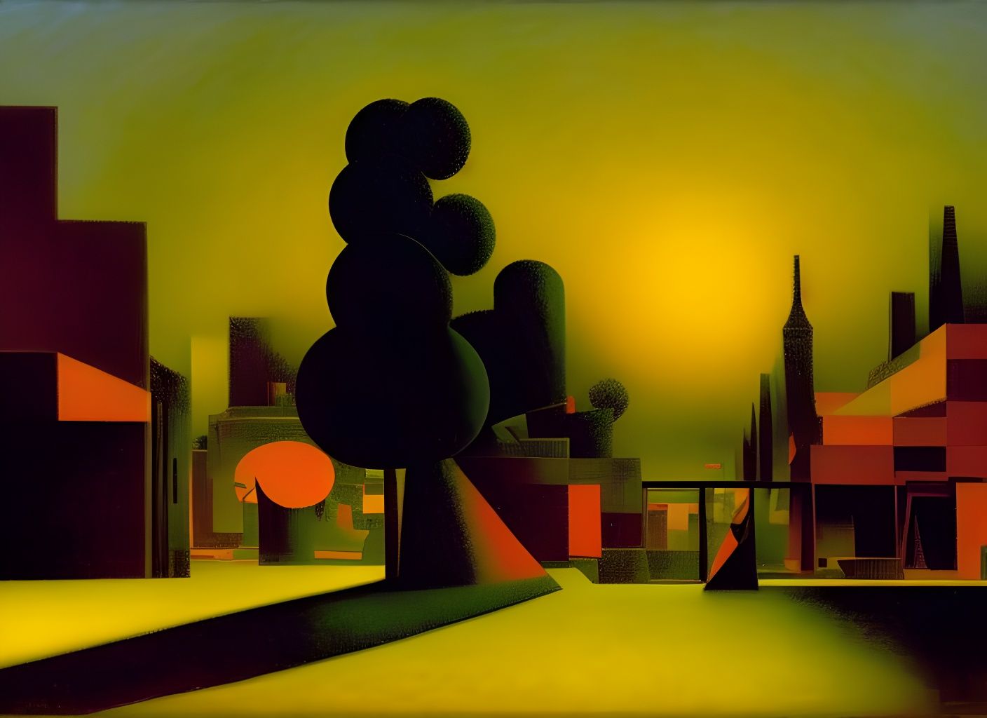 Tonal Luminism Rendition of Analytical Cubism