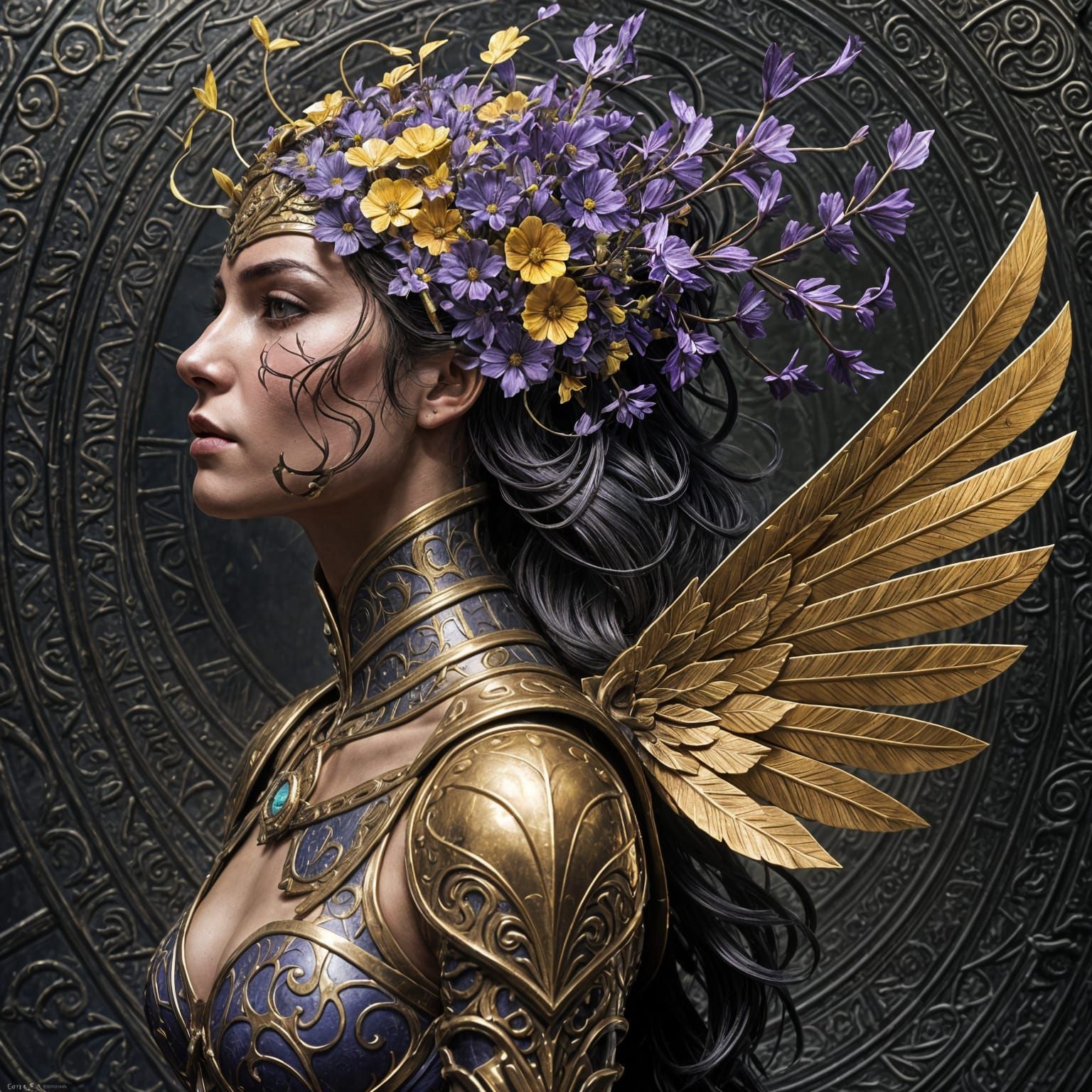 Dark Fantasy Armor Masterpiece in Vibrant Hues