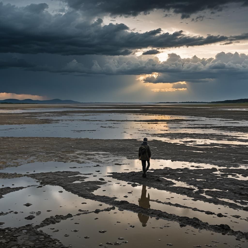 Mudflat Hike at Dusk with Migratory Birds