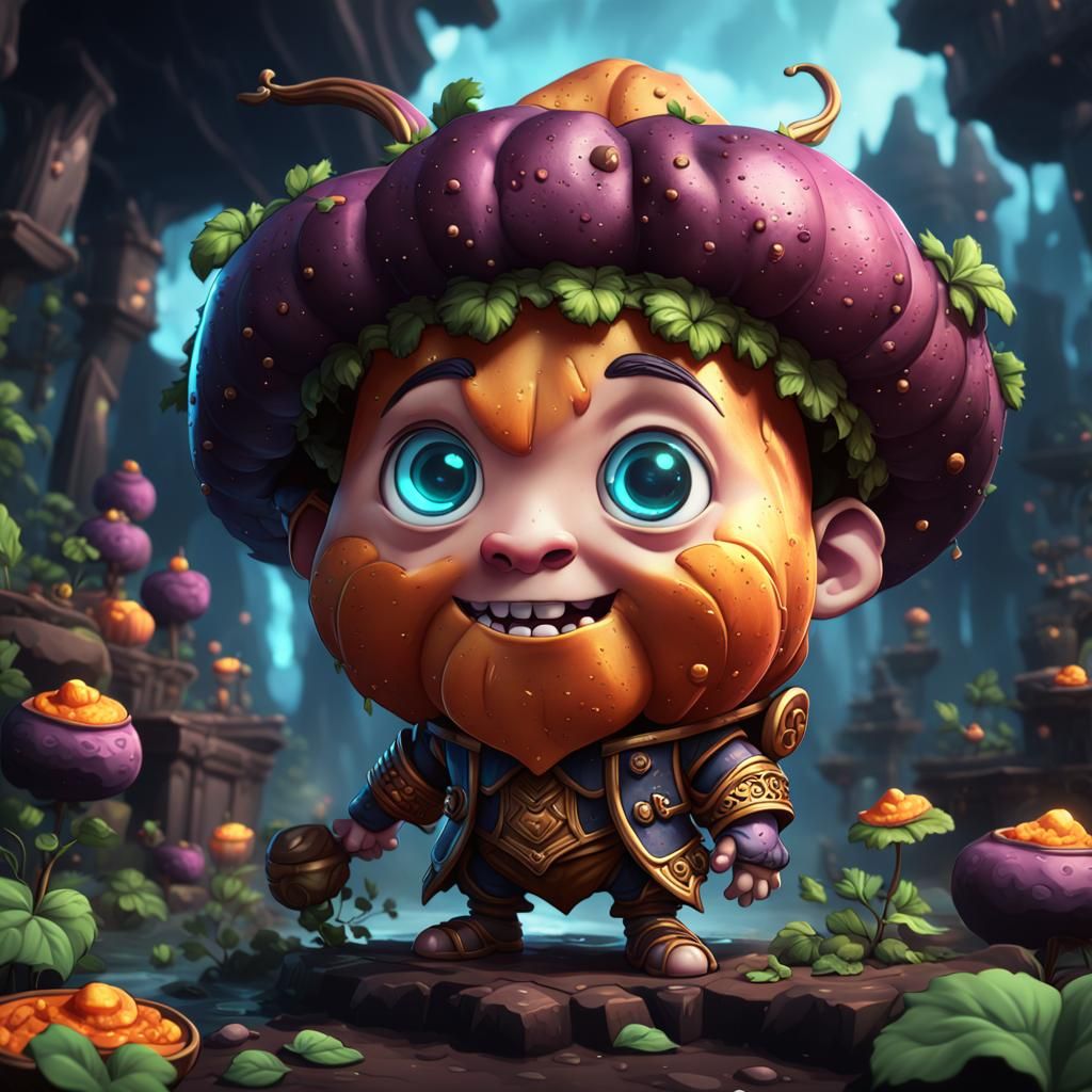 Chibi sweet potato with eyes