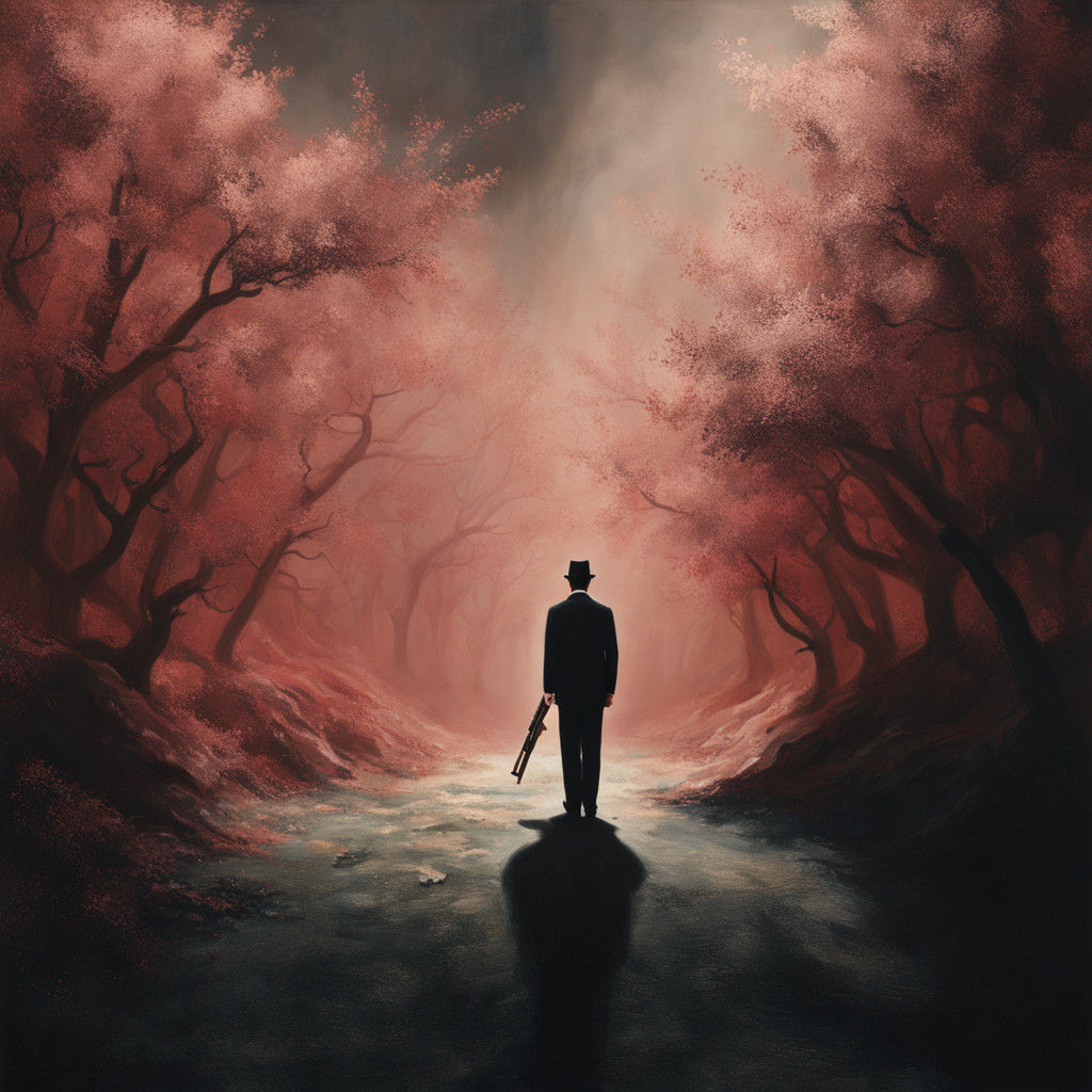 Man in Dazzling Oil Painting with Whimsical Smile