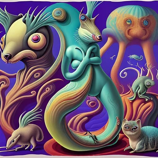 Surreal Animals in Peca Art Style