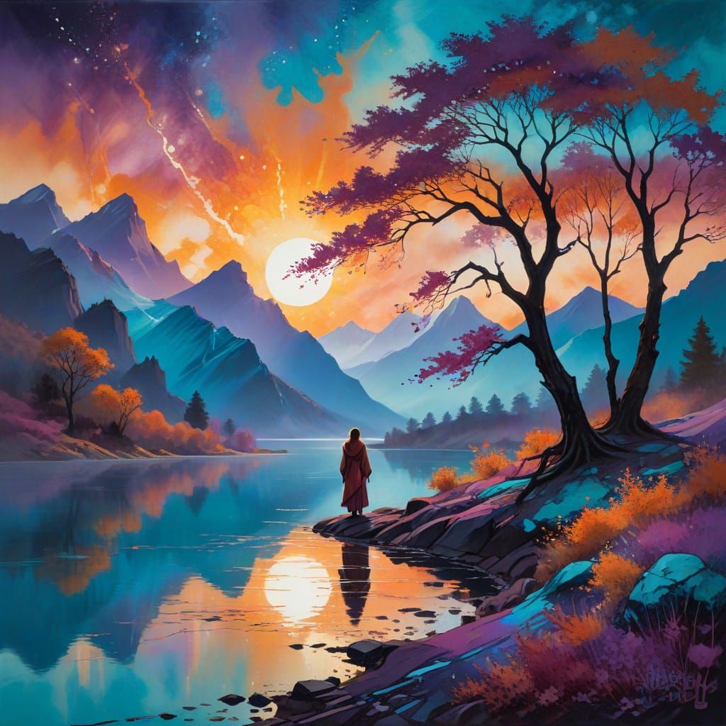 a canvas breathes with light rather than pigment, showcasing...