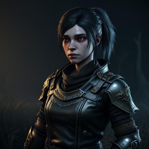 Fantasy Horror Female Character for Game Design