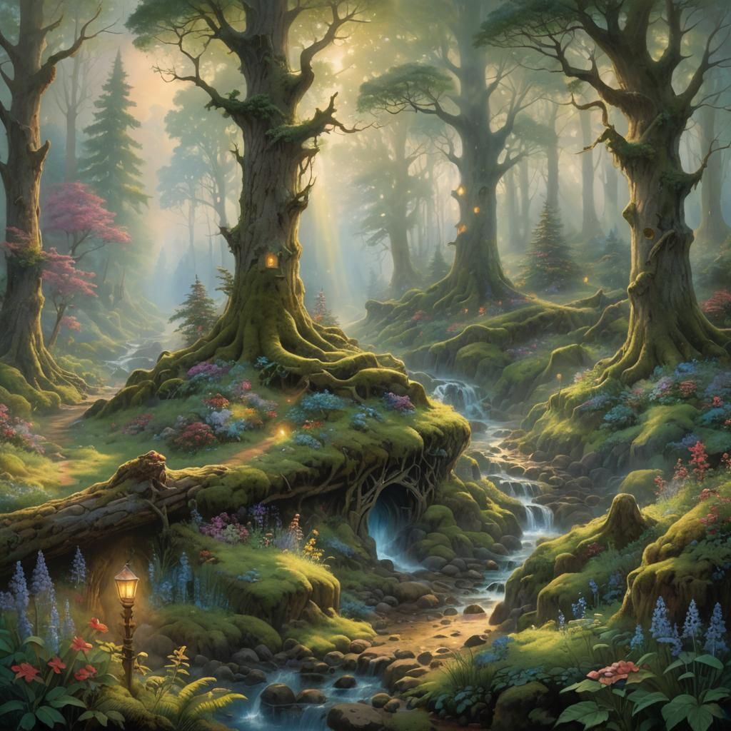 Tom Bombadil in Ethereal Old Forest Landscape
