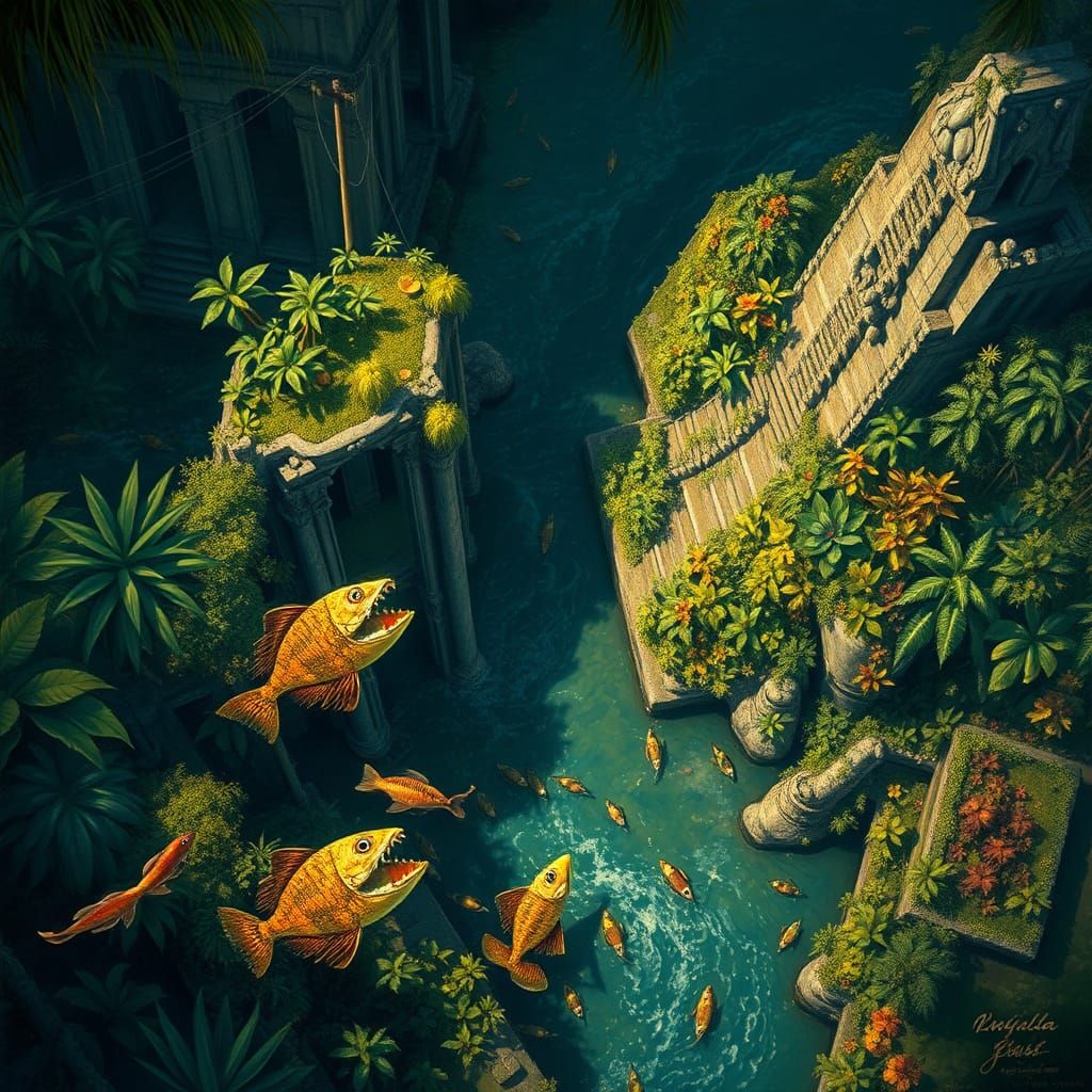 Jungle River Ruins: Fantasy Concept Art