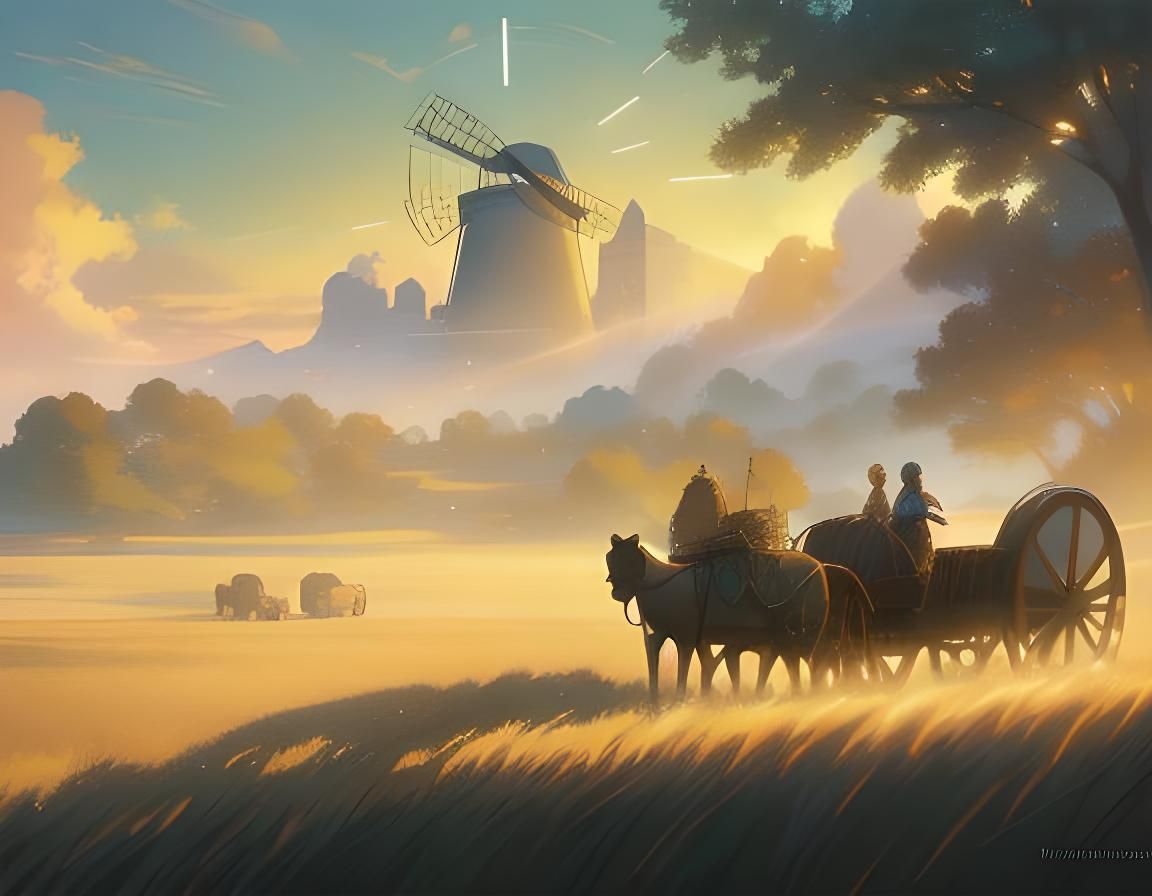 Golden Wheat Field Under Blue Sky